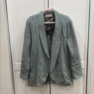 Free People Green Blazer Lightweight Suit Jacket